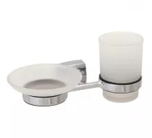 Стакан для зубных щеток с мыльницей Fixsen Kvadro FX-61306+08 Хром