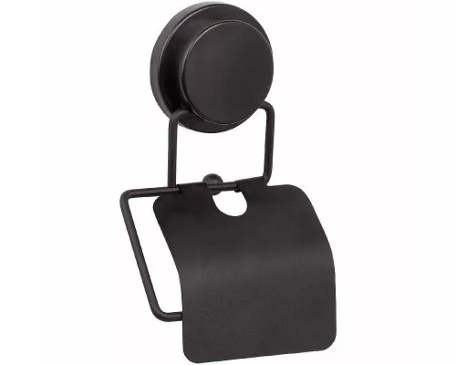 Заказать Держатель туалетной бумаги Fixsen Magic Black FX-45010 с крышкой Черный матовый в магазине сантехники Santeh-Crystal.ru