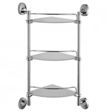 Стеклянная полка Frap F16 F1607-3 угловая Хром