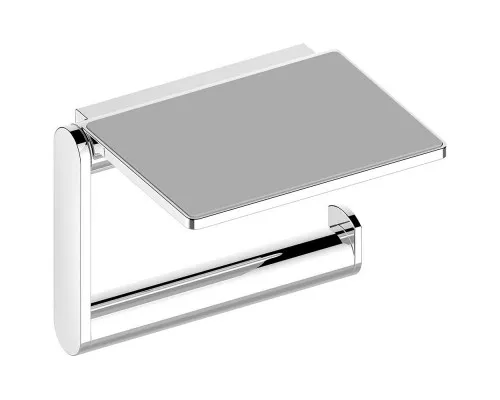 Купить Держатель туалетной бумаги Keuco Plan 14973 010000 с полочкой Хром в магазине сантехники Santeh-Crystal.ru