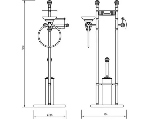 Купить Напольная стойка Migliore Cristalia 16848 Золото с кристаллами Swarovski в магазине сантехники Santeh-Crystal.ru