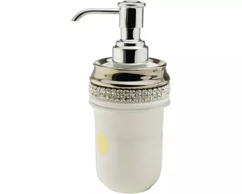 Заказать Дозатор для жидкого мыла Migliore Dubai 28485 Белый Хром в магазине сантехники Santeh-Crystal.ru