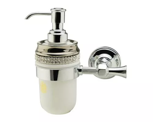 Заказать Дозатор для жидкого мыла Migliore Dubai 28485 Белый Хром в магазине сантехники Santeh-Crystal.ru