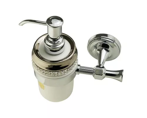 Заказать Дозатор для жидкого мыла Migliore Dubai 28485 Белый Хром в магазине сантехники Santeh-Crystal.ru