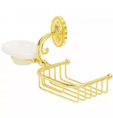 Мыльница с полкой корзиной Migliore Edera 16945 Золото