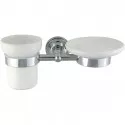 Стакан для зубных щеток с мыльницей Migliore Mirella 17244 Хром