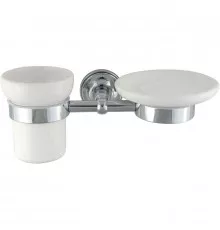 Стакан для зубных щеток с мыльницей Migliore Mirella 17244 Хром