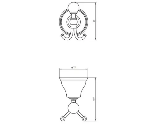 Заказать Двойной крючок Migliore Provance 17663 Хром в магазине сантехники Santeh-Crystal.ru