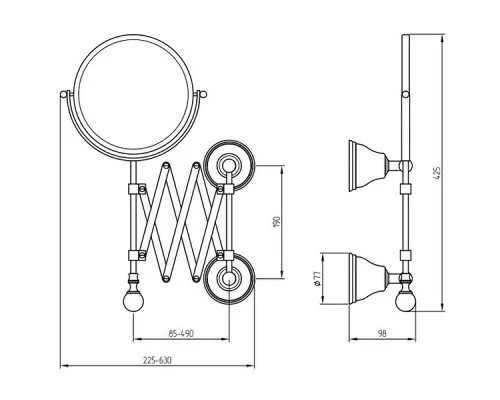 Приобрести Косметическое зеркало Migliore Provance 17660 с увеличением Хром в магазине сантехники Santeh-Crystal.ru