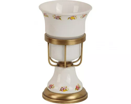 Приобрести Стакан для зубных щеток Migliore Provance 17644 Бронза Белый в магазине сантехники Santeh-Crystal.ru