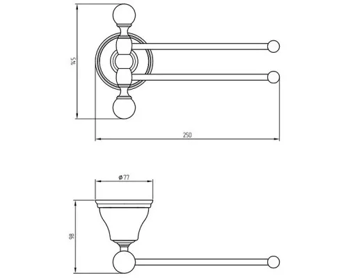 Купить Полотенцедержатель Migliore Provance 17704 поворотный Золото в магазине сантехники Santeh-Crystal.ru