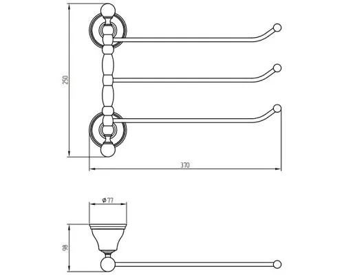 Приобрести Полотенцедержатель Migliore Provance 17705 поворотный Золото в магазине сантехники Santeh-Crystal.ru