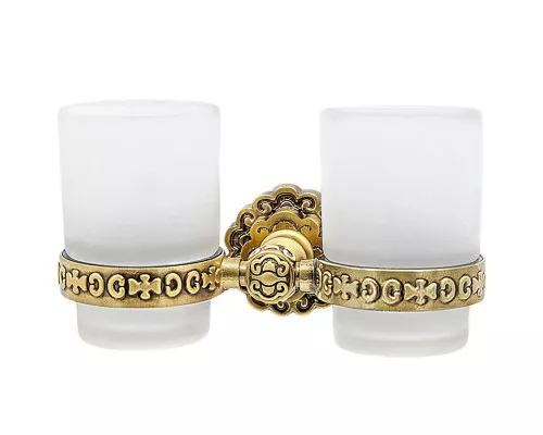 Купить Стакан для зубных щеток Milacio Villena MC.904.BR двойной Бронза в магазине сантехники Santeh-Crystal.ru