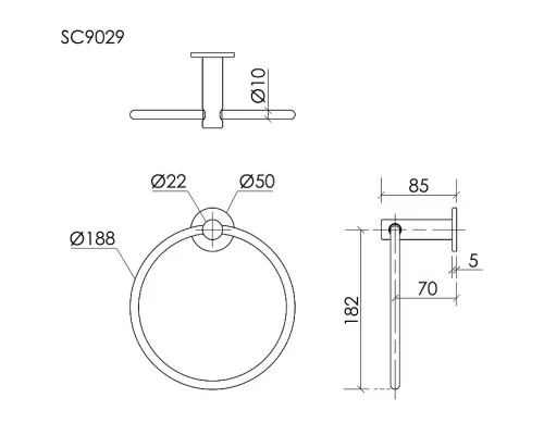 Кольцо для полотенец Sancos База (Base) SC9029BB цвет Брашированная бронза