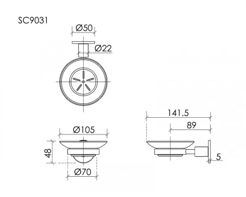 Мыльница Sancos База (Base) SC9031BB цвет Брашированная бронза