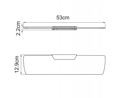 Купить Стеклянная полка WasserKRAFT Aisch K-5924 Золото матовое в магазине сантехники Santeh-Crystal.ru