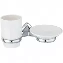 Стакан для зубных щеток с мыльницей WasserKRAFT Aller K-1126C Хром Стакан для зубных щеток с мыльницей WasserKRAFT Aller K-1126C Хром