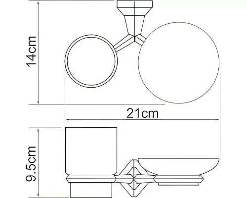 Приобрести Стакан для зубных щеток с мыльницей WasserKRAFT Aller K-1126C Хром в магазине сантехники Santeh-Crystal.ru