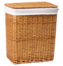 Корзина для белья WasserKRAFT Ammer WB-370-M с крышкой Светло-коричневая