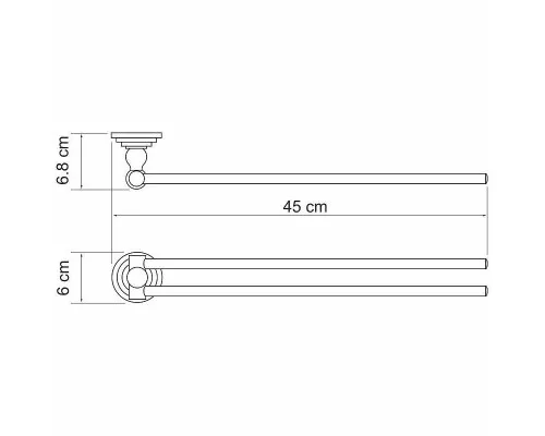 Заказать Полотенцедержатель WasserKRAFT Ammer K-7031 поворотный Хром матовый в магазине сантехники Santeh-Crystal.ru