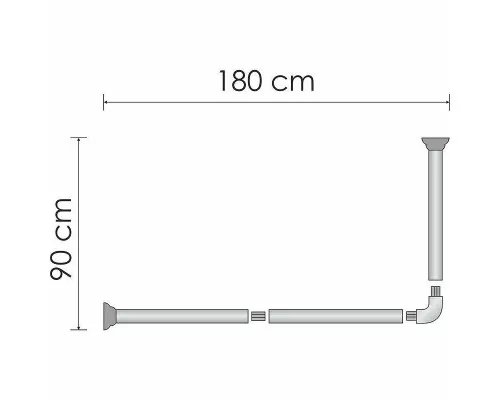 Купить Карниз для ванны WasserKRAFT Elbe 180x90 SC-729018 Черный в магазине сантехники Santeh-Crystal.ru