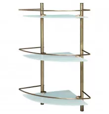 Стеклянная полка WasserKRAFT Exter K-3533 угловая Светлая бронза