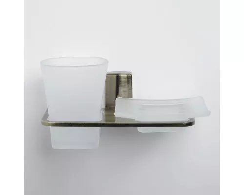 Заказать Стакан для зубных щеток с мыльницей WasserKRAFT Exter K-5226 Светлая бронза в магазине сантехники Santeh-Crystal.ru