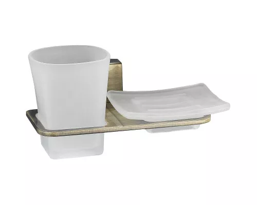 Заказать Стакан для зубных щеток с мыльницей WasserKRAFT Exter K-5226 Светлая бронза в магазине сантехники Santeh-Crystal.ru