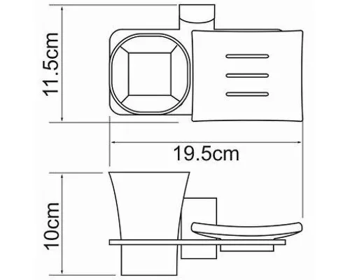 Заказать Стакан для зубных щеток с мыльницей WasserKRAFT Exter K-5226 Светлая бронза в магазине сантехники Santeh-Crystal.ru