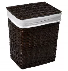Корзина для белья WasserKRAFT Isar WB-130-L с крышкой Темно-коричневая