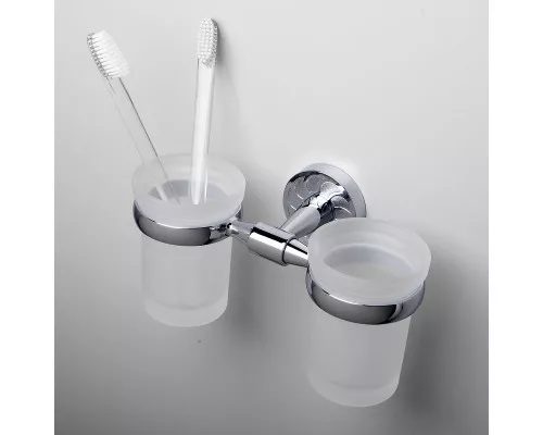 Купить Стакан для зубных щеток WasserKRAFT Isen K-4028D двойной Хром в магазине сантехники Santeh-Crystal.ru