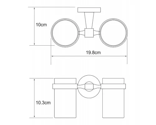 Купить Стакан для зубных щеток WasserKRAFT Isen K-4028D двойной Хром в магазине сантехники Santeh-Crystal.ru
