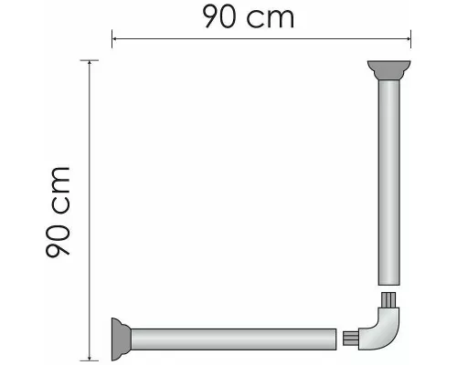 Приобрести Карниз для ванны WasserKRAFT Kammel 90x90 SC-839090 Белый в магазине сантехники Santeh-Crystal.ru