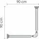 Приобрести Карниз для ванны WasserKRAFT Kammel 90x90 SC-839090 Белый в магазине сантехники Santeh-Crystal.ru