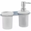 Дозатор для жидкого мыла WasserKRAFT Kammel K-8389 со стаканом для зубных щеток Хром Дозатор для жидкого мыла WasserKRAFT Kammel K-8389 со стаканом для зубных щеток Хром