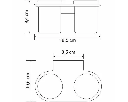 Купить Стакан для зубных щеток WasserKRAFT Kammel K-8328D двойной Хром в магазине сантехники Santeh-Crystal.ru