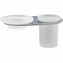 Стакан для зубных щеток с мыльницей WasserKRAFT Kammel K-8326 Хром Стакан для зубных щеток с мыльницей WasserKRAFT Kammel K-8326 Хром