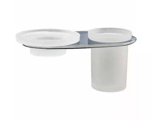 Купить Стакан для зубных щеток с мыльницей WasserKRAFT Kammel K-8326 Хром в магазине сантехники Santeh-Crystal.ru