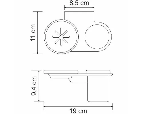 Купить Стакан для зубных щеток с мыльницей WasserKRAFT Kammel K-8326 Хром в магазине сантехники Santeh-Crystal.ru
