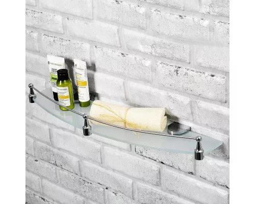 Купить Стеклянная полка WasserKRAFT Kammel K-8344 Хром в магазине сантехники Santeh-Crystal.ru
