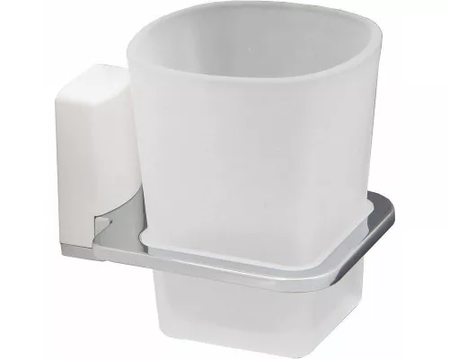 Заказать Стакан для зубных щеток WasserKRAFT Leine K-5028W Хром Белый в магазине сантехники Santeh-Crystal.ru