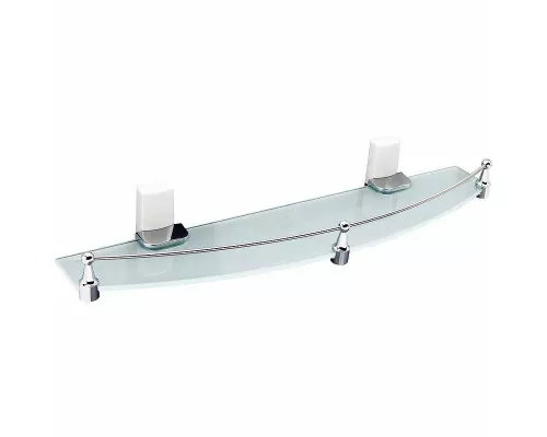 Купить Стеклянная полка WasserKRAFT Leine K-5044W Хром Белая в магазине сантехники Santeh-Crystal.ru