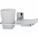 Стакан для зубных щеток с мыльницей WasserKRAFT Leine K-5026 Хром