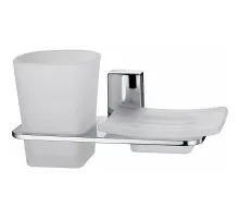 Стакан для зубных щеток с мыльницей WasserKRAFT Leine K-5026 Хром
