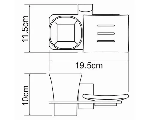 Заказать Стакан для зубных щеток с мыльницей WasserKRAFT Leine K-5026 Хром в магазине сантехники Santeh-Crystal.ru
