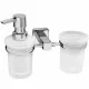 Купить Дозатор для жидкого мыла WasserKRAFT Lippe K-6589 со стаканом для зубных щеток Хром в магазине сантехники Santeh-Crystal.ru