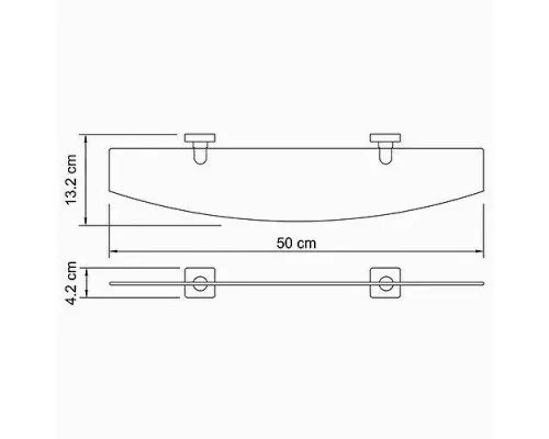 Купить Стеклянная полка WasserKRAFT Lippe K-6524 Хром в магазине сантехники Santeh-Crystal.ru