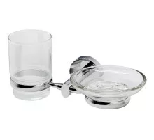 Стакан для зубных щеток с мыльницей WasserKRAFT Rhein K-6226 Хром