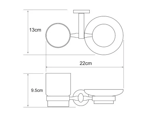 Купить Стакан для зубных щеток с мыльницей WasserKRAFT Rhein K-6226 Хром в магазине сантехники Santeh-Crystal.ru