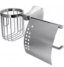 Держатель туалетной бумаги и освежителя воздуха WasserKRAFT Wern K-2559 с крышкой Хром